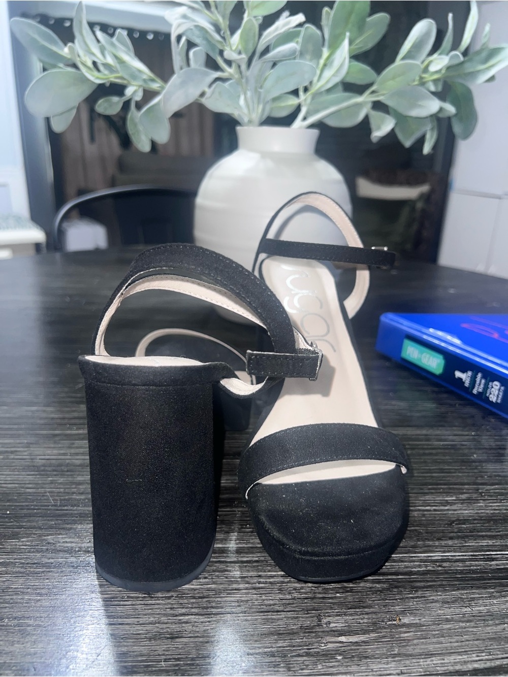 Black Women’s Platform Block Heel Sandals - Sugar